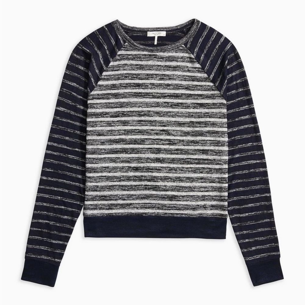 Rag & Bone The Knit Striped Pullover in Heather Stripe - Picture 9 of 11